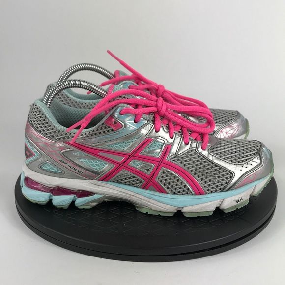 Asics GT-1000 3 Silver/Pink Athletic Running Shoes T4K8N Women’s Size 7.5 - Picture 4 of 12